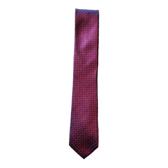 AWearNess Kenneth Cole Tie, Flicker Burgundy Print, Narrow - Picture 2 of 7